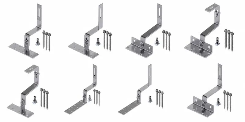 Adjustable stainless steel solar roof hooks for tile roof PV mounting systems