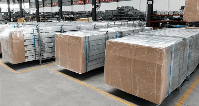 packaged solar panel mounting brackets bolts and project labels for export