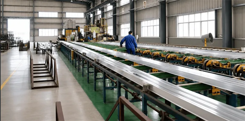 Commercial solar carport mounting system factory manufacturing posts, beams and racking components