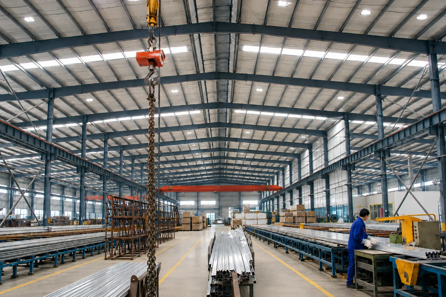 Aluminum solar mounting profile production and fabrication workshop