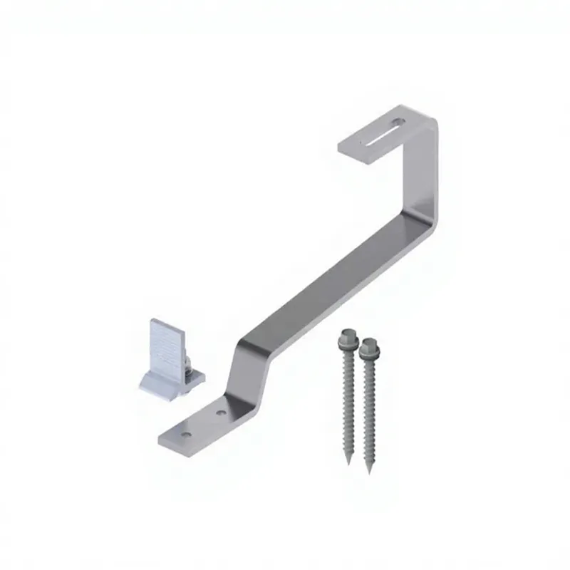 Low-profile solar roof hook for flat tile roof PV mounting