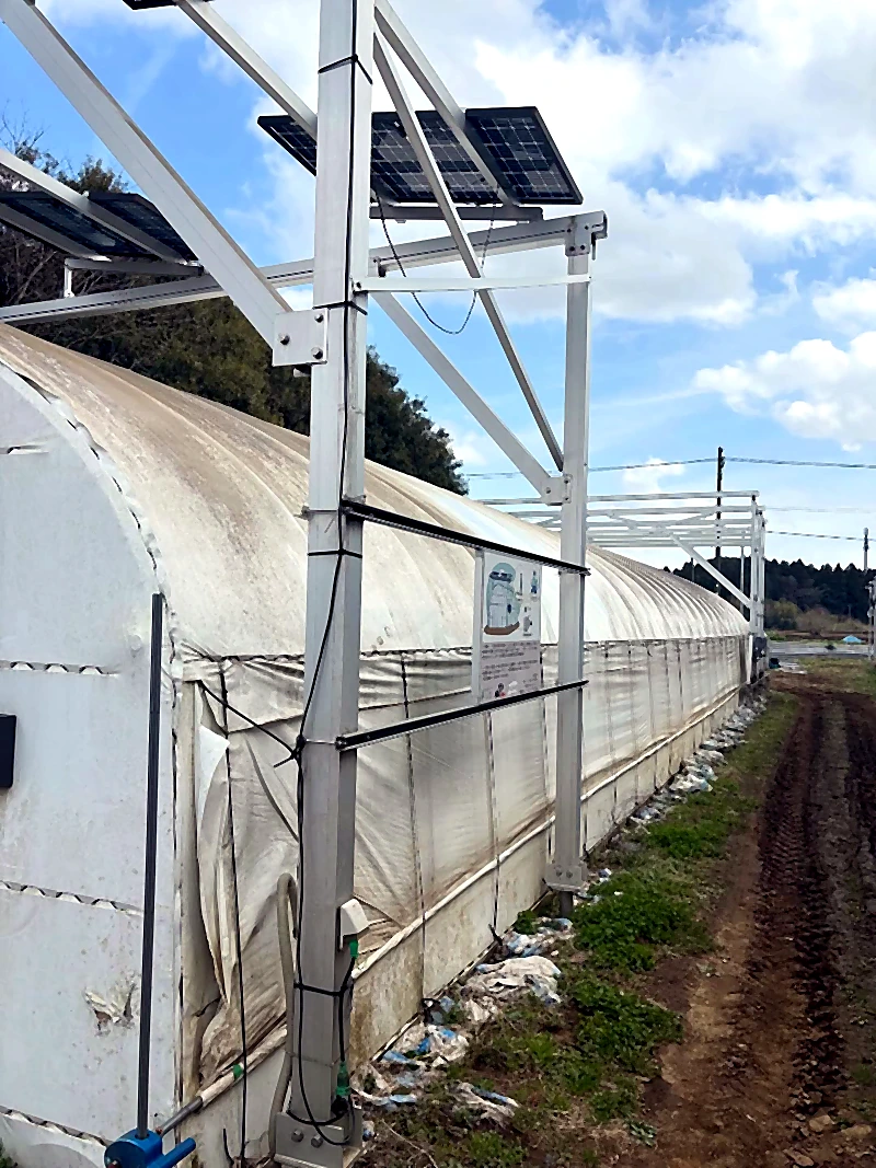 Greenhouse PV solar mounting support installed on greenhouse roofs, farm roofs and agricultural facilities