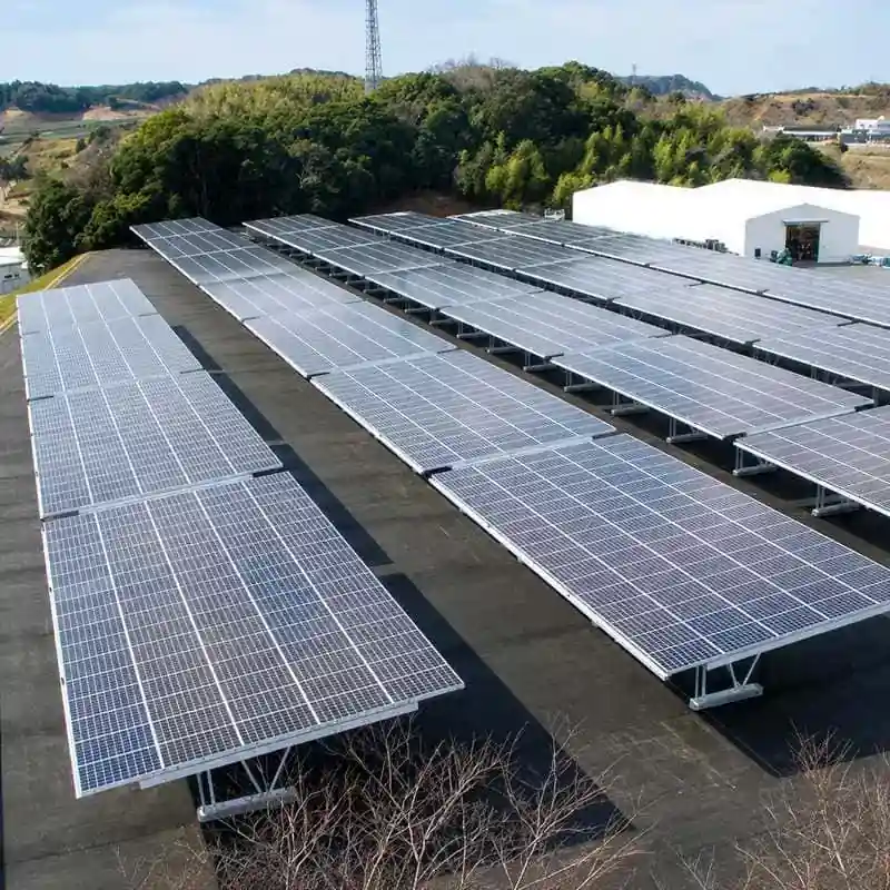 Commercial solar carport structure for an industrial park and factory parking lot