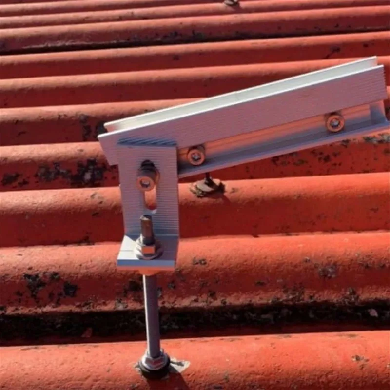 Mini rail solar mounting bracket for PV panels on a corrugated metal roof