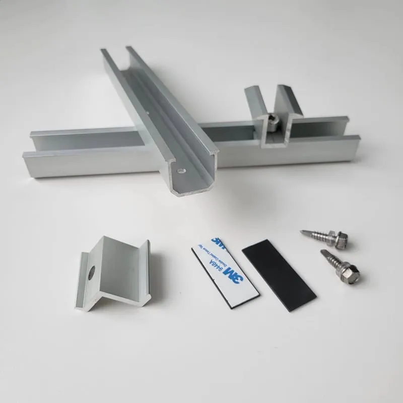 Trapezoidal roof solar mounting components including mini rails, clamps, screws and EPDM sealing parts
