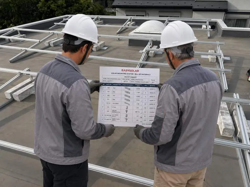 EPC solar RFQ documents with module layouts, foundation drawings and a project input checklist