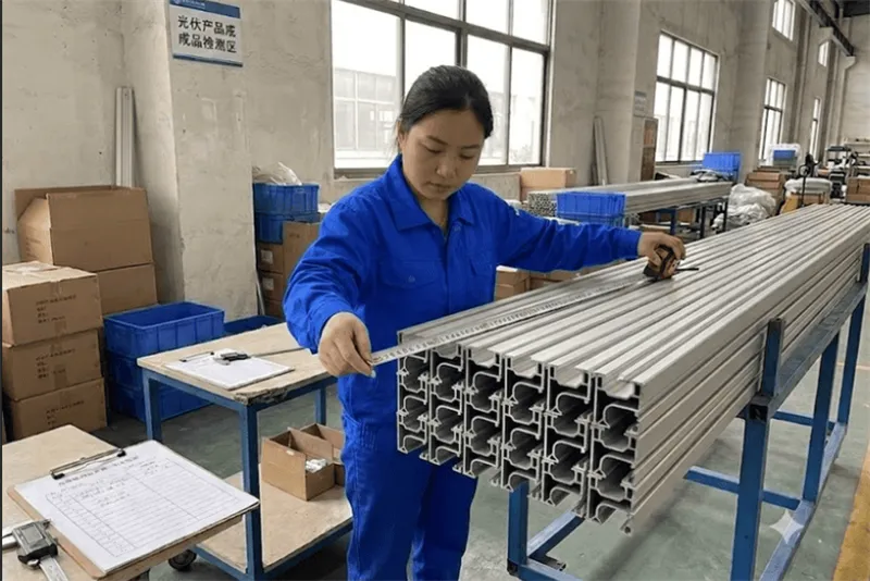 Quality-control inspection and performance testing for aluminum solar mounting components