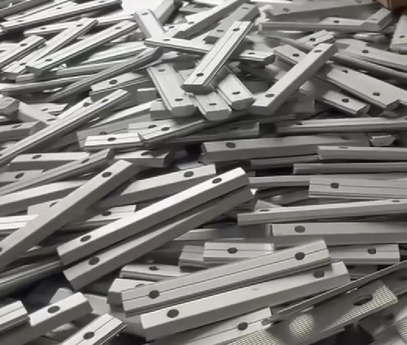 aluminum solar rail splice extrusion external plate bolts nuts and anodized finish
