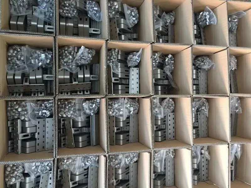 Solar roof hooks, structural screws, rail bolts, cartons, pallets and project labels