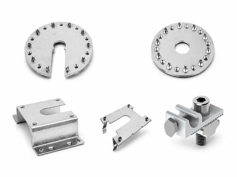Solar grounding lugs and grounding clips for bonding PV modules to mounting rails