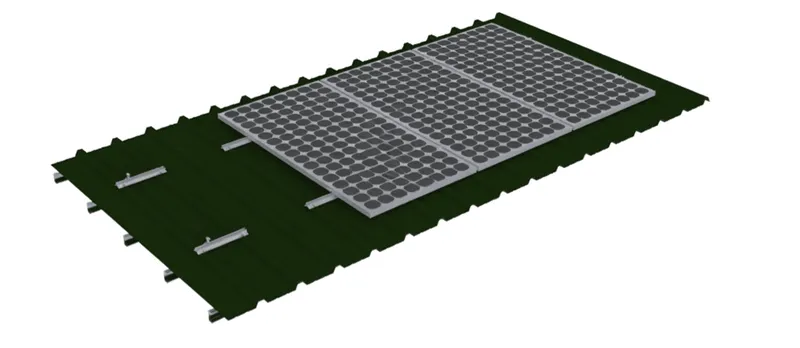 Solar panel mounting on a trapezoidal sheet metal roof using mini rails and self-drilling screws