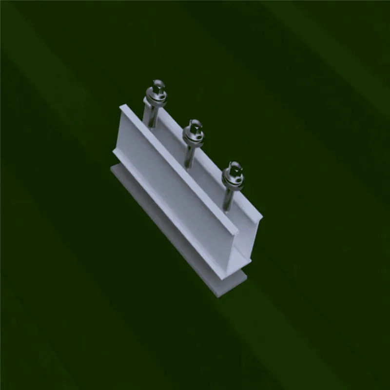 Trapezoidal metal roof mini rail with EPDM sealing strip and self-drilling screw detail