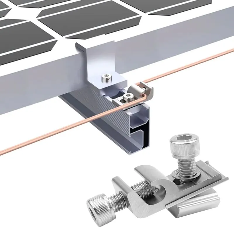 Complete solar mounting kit with rails, clamps, brackets, bolts and grounding components