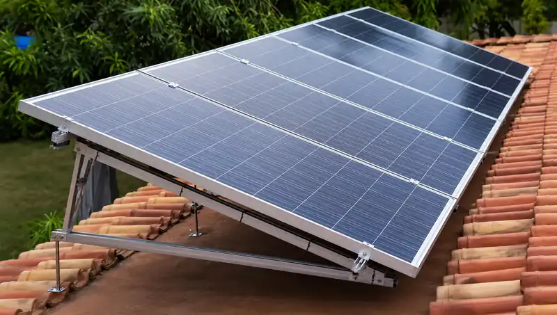 Chile rooftop triangle solar mounting reference