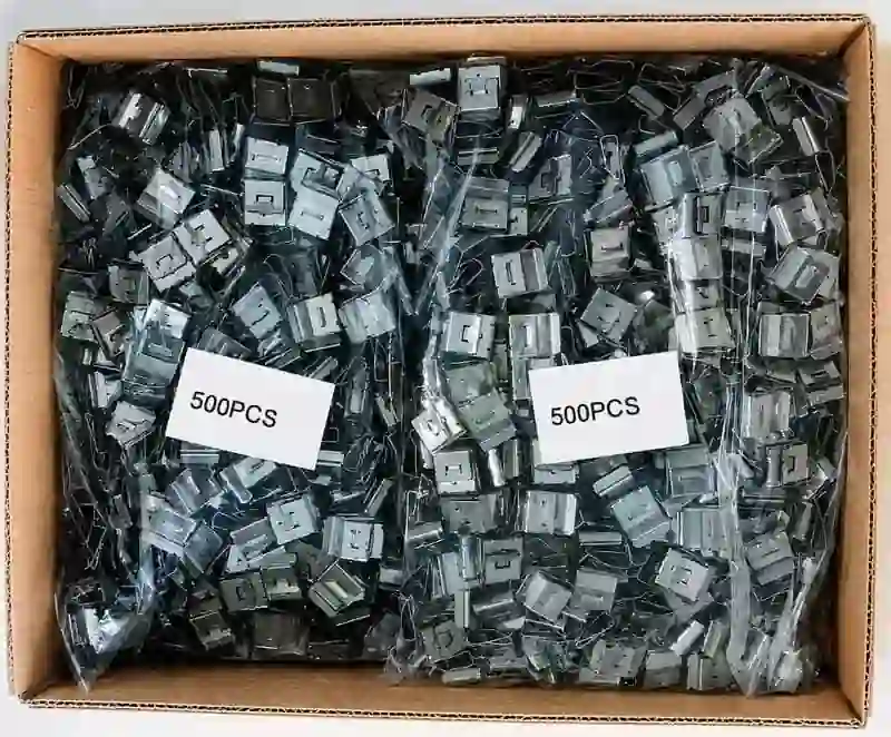 Solar cable clips in counted bags, cartons, labels and project packaging