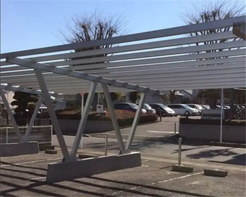 Solar carport mounting system for commercial parking areas and EV charging canopies