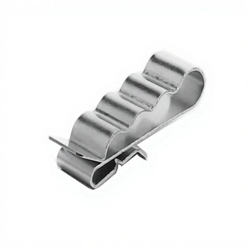 Custom stainless steel solar cable clip with multiple wire positions and a module-edge profile