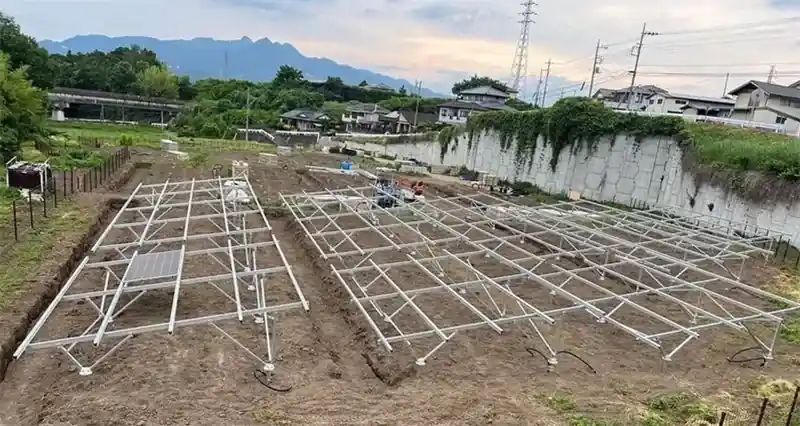 Ground PV mounting components with posts, beams, braces and module hardware